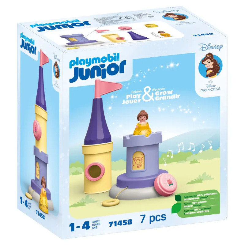 Playmobil Junior Disney Belle-Spielset für Kinder von 1-4 Jahren mit Schloss und Belle-Figur auf der Verpackung. Playmobil Junior Disney Belle-Spielset für Kinder von 1-4 Jahren mit Schloss und Belle-Figur auf der Verpackung.