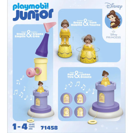 PLAYMOBIL 71458 1.2.3 & Disney: Belles Spielturm mit Melodie