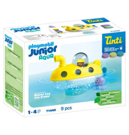 Playmobil Junior Aqua Spielbox mit gelbem U-Boot und lila Wal, Wasserspielzeug für Kinder von 1-4 Jahren.