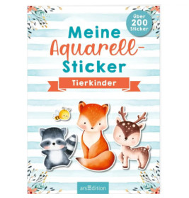 Aquarell-Sticker - Tierkinder