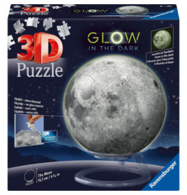 Ravensburger 11586 Puzzle Puzzle-Ball Der Mond - Glow-in-the-Dark 3D 72 Teile