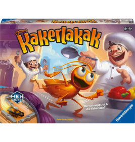 Spielverpackung von Kakerlakak: Köche jagen eine gezeichnete Kakerlake in einer Küche.