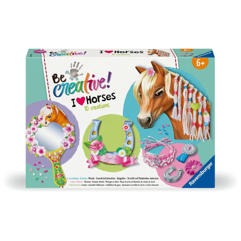 Bunt Kreativ sein! I Love Horses Bastelset-Box mit Pferdemotiv und verschiedenen pferdebezogenen Bastelideen. Bunt Kreativ sein! I Love Horses Bastelset-Box mit Pferdemotiv und verschiedenen pferdebezogenen Bastelideen.
