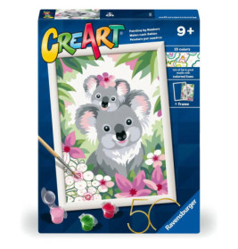 Malset mit Zahlen, Motiv: zwei Koalas mit Blumen, incl. Farben und Pinsel, geeignet ab 9 Jahren.