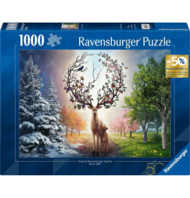 Ravensburger 12001088 Puzzle Der magische Hirsch und die vier Jahreszeiten  1000 Teile