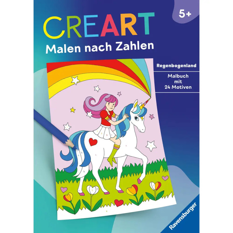 Ravensburger 48874 CreArt Malen nach Zahlen ab 5: Regenbogenland Kreativität
