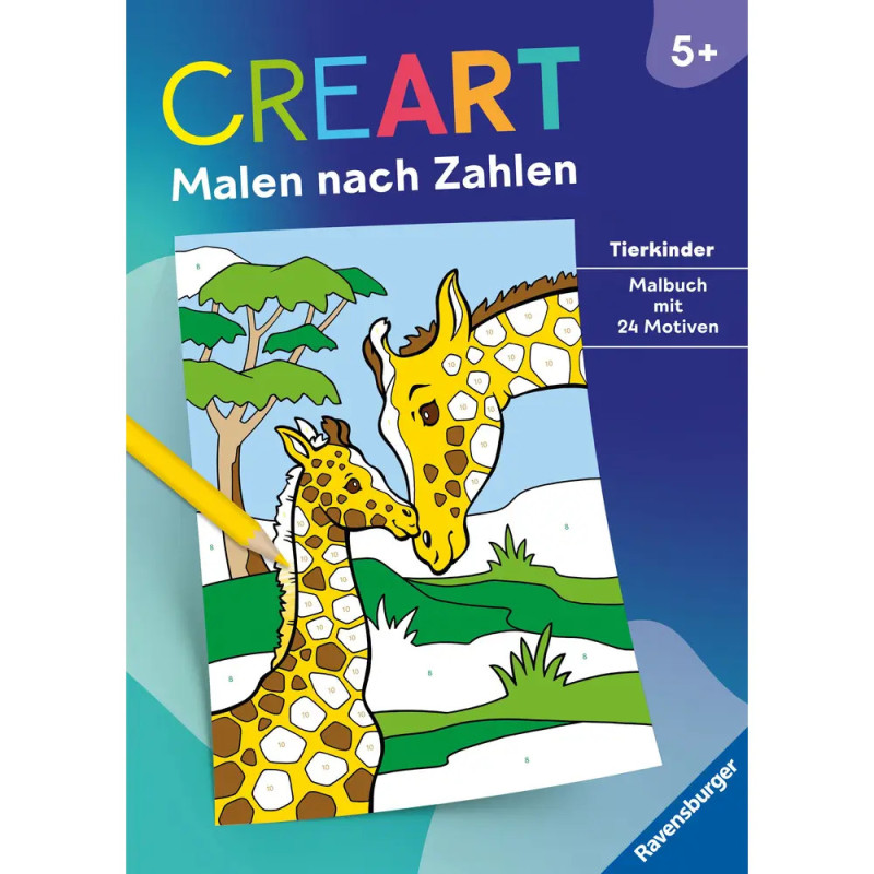Ravensburger 48937 CreArt Malen nach Zahlen ab 5: Tierkinder Kreativität