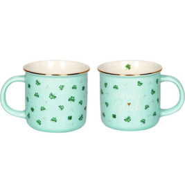 Porzellan-Tasse Glücksklee - Viel Glück