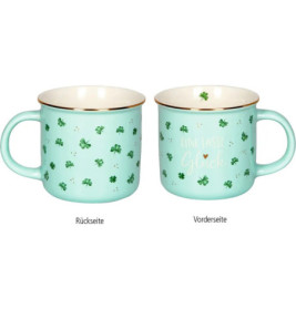 Porzellan-Tasse Glücksklee - Viel Glück