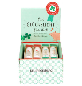 Stabkerze Glückslicht - Viel Glück, sortiert (1 Stück)