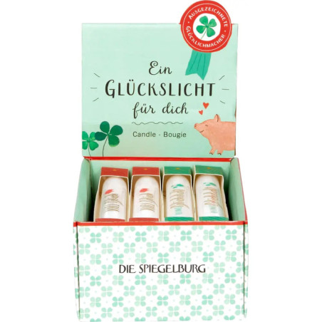 Stabkerze Glückslicht - Viel Glück, sortiert (1 Stück)