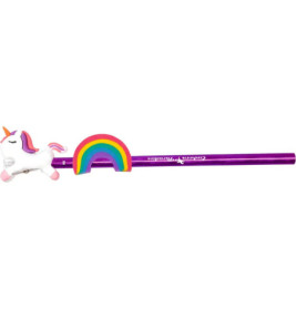 Bleistift mit Anspitzer & Radierer - Einhorn