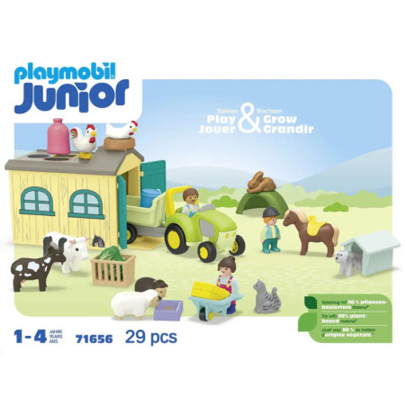 PLAYMOBIL 71656 1.2.3: Bauernhof-Abenteuer mit Traktor, Anhänger und tierischen Freunden PLAYMOBIL 71656 1.2.3: Bauernhof-Abenteuer mit Traktor, Anhänger und tierischen Freunden