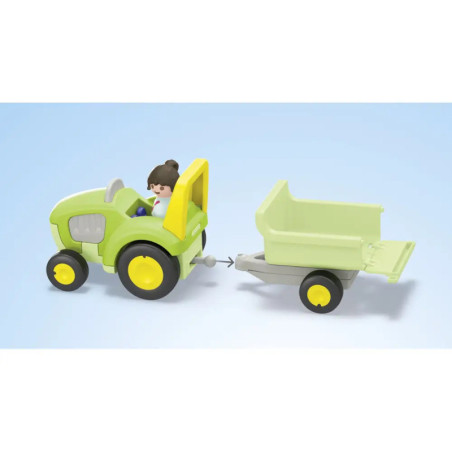PLAYMOBIL 71656 1.2.3: Bauernhof-Abenteuer mit Traktor, Anhänger und tierischen Freunden