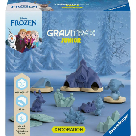 GraviTrax Junior Gefrorenes Dekoset: Box mit Frozen-Charakteren und winterlichen Spielteilen auf der Vorderseite.