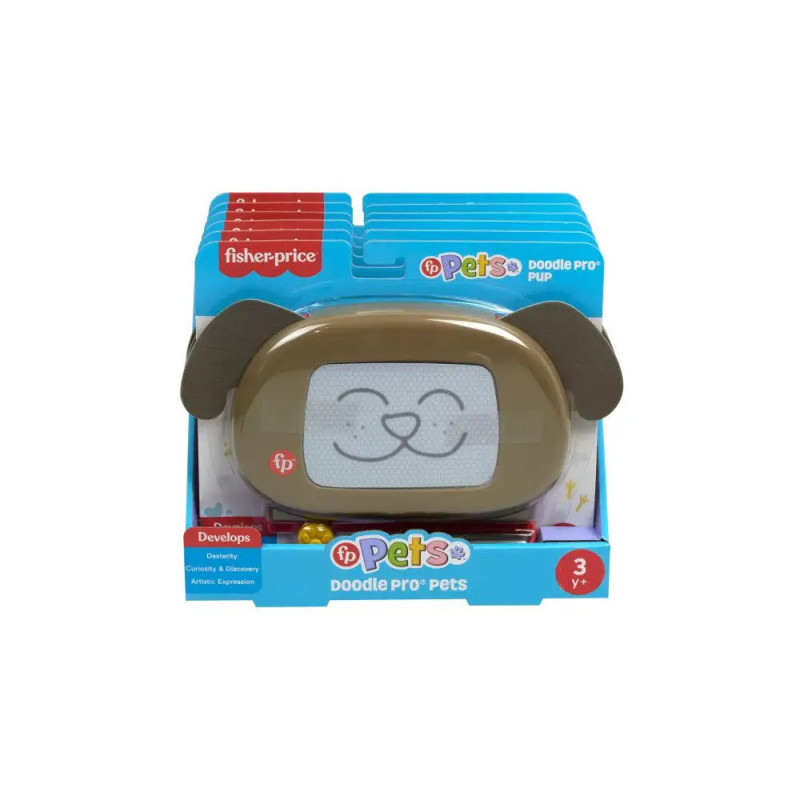 Fisher-Price Doodle Pro Pets in Hundeform, ab 3 Jahren, in blauer Verpackung.