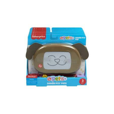 Fisher-Price Doodle Pro Pets in Hundeform, ab 3 Jahren, in blauer Verpackung.