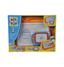 Kindermalset in Verpackung mit bunten Zeichnungen von Haus, Sonne und Baum auf der Vorderseite.