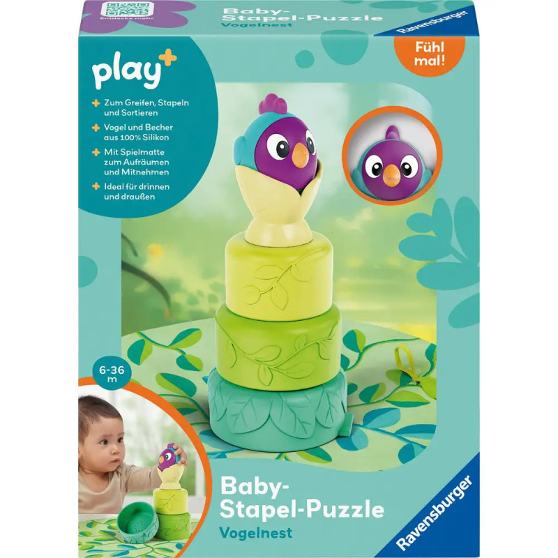 Ravensburger Stapelpuzzle mit Vogelmotiv für Babys von 6 bis 36 Monaten. Ravensburger Stapelpuzzle mit Vogelmotiv für Babys von 6 bis 36 Monaten.