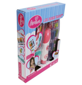 Haarstyling-Set für Mädchen mit Zubehör in Schachtel, beschriftet mit Amia und Lebe deinen Traum!.