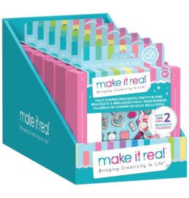 Make It Real Halo Charms Armband-Kits in pinker Verpackung, geeignet für Kinder ab 8 Jahren.