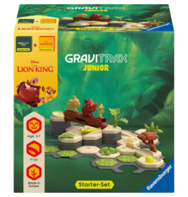 GraviTrax Junior Lion King Starterset mit thematisierter Murmelbahn und Figuren aus Disneys König der Löwen.