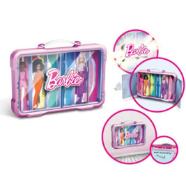 BRB - Sammelkoffervitrine für 6 Barbies mit leuchtendem Barbie Logo
