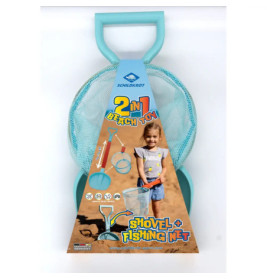 Schildkröt - Funsport - 2in1 Beachtoy Set, Schaufel + Kescher, rot-blau