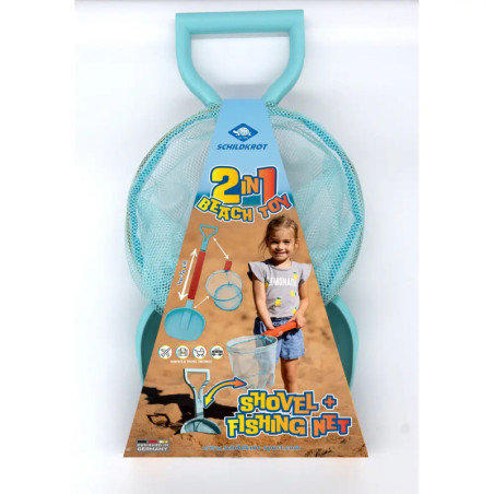 Schildkröt - Funsport - 2in1 Beachtoy Set, Schaufel + Kescher, rot-blau