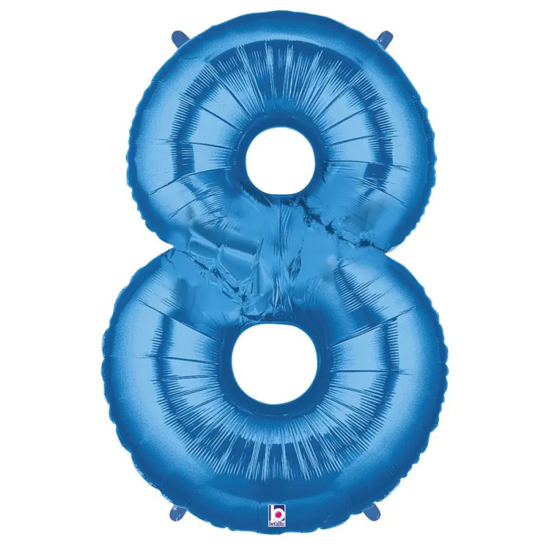 Zahl 8 blau 102 cm / incl. Helium