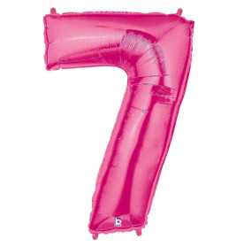 Zahl 7 fuchsia 102 cm / incl. Helium