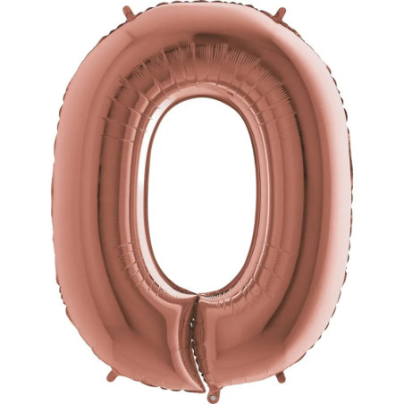 Zahl 0 rose gold 102 cm / incl. Helium