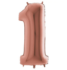 Zahl 1 rose gold 102 cm / incl. Helium