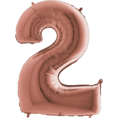 Zahl 2 rose gold 102 cm / incl. Helium
