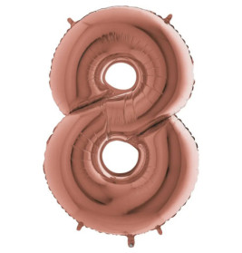 Zahl 8 rose gold 102 cm / incl. Helium