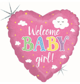 Welcome Baby Girl 46 cm incl. Helium