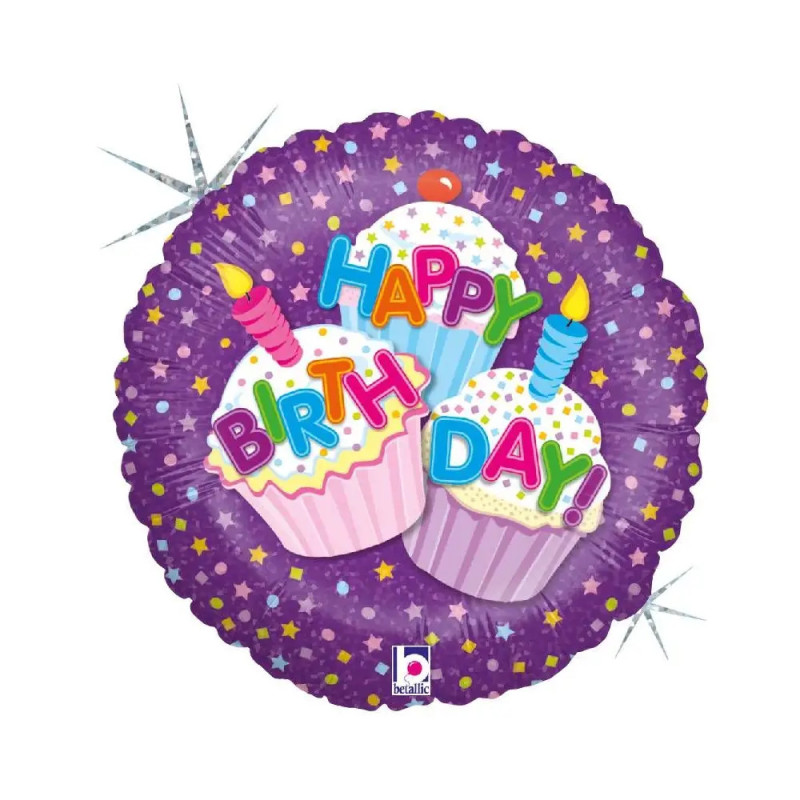 Fol-Ballon Happy Birthday Torten incl.Helium