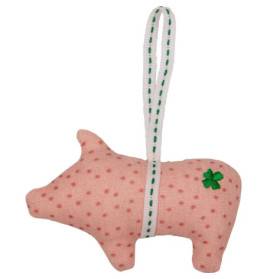 Stoff-Glücksschwein - Viel Glück, sort.