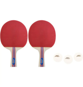 NewSports Tischtennis-Set 2 Schläger + 3 Bälle