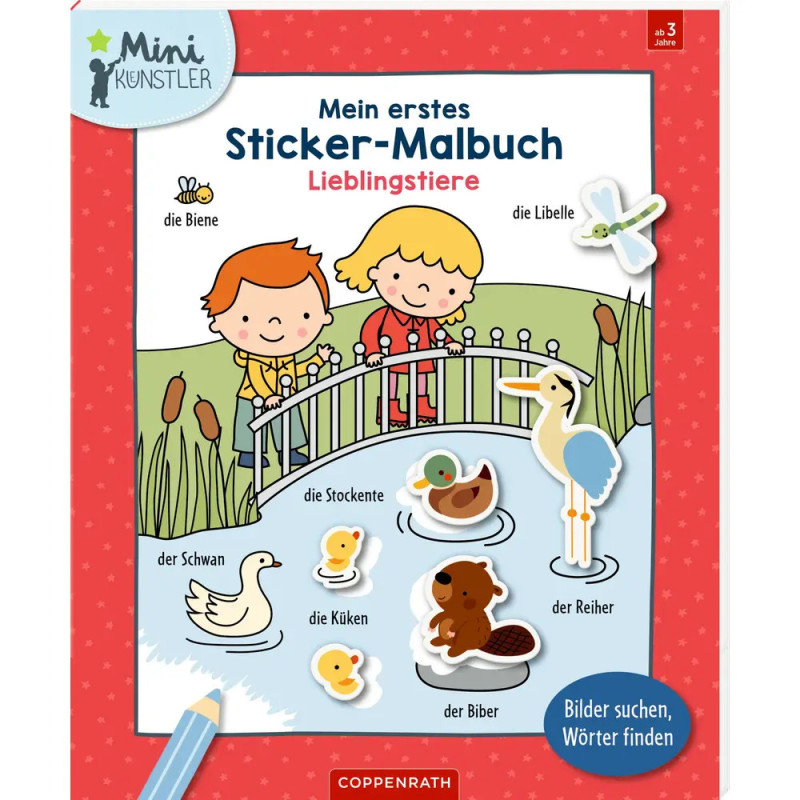Mein 1. Sticker-Malbuch: Lieblingstiere