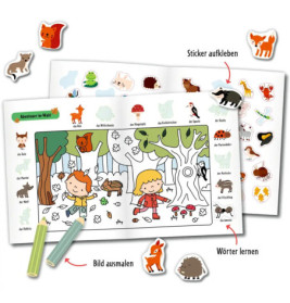 Mein 1. Sticker-Malbuch: Lieblingstiere