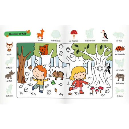 Mein 1. Sticker-Malbuch: Lieblingstiere