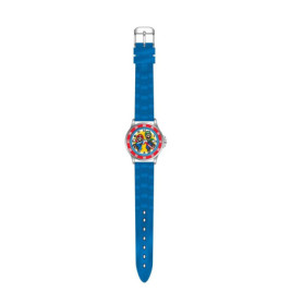 Accutime Kinderuhr Super Mario, Analoge Armbanduhr mit beschrifteten Zeigern zum Lernen der Uhr, Wei