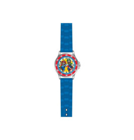 Accutime Kinderuhr Super Mario, Analoge Armbanduhr mit beschrifteten Zeigern zum Lernen der Uhr, Wei