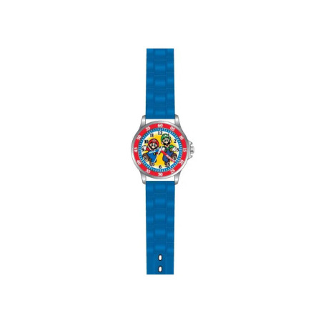Accutime Kinderuhr Super Mario, Analoge Armbanduhr mit beschrifteten Zeigern zum Lernen der Uhr, Wei