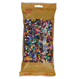 Hama® Bügelperlen Midi - Vollton Mix 6000 Perlen (22 Farben)
