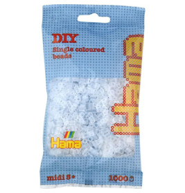 Hama® Bügelperlen Midi - Transparent Weiß 1000 Perlen