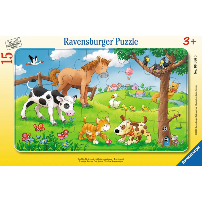 Ravensburger 60665  Rahmenpuzzle Knuffige Tierfreunde 15 Teile Ravensburger 60665  Rahmenpuzzle Knuffige Tierfreunde 15 Teile