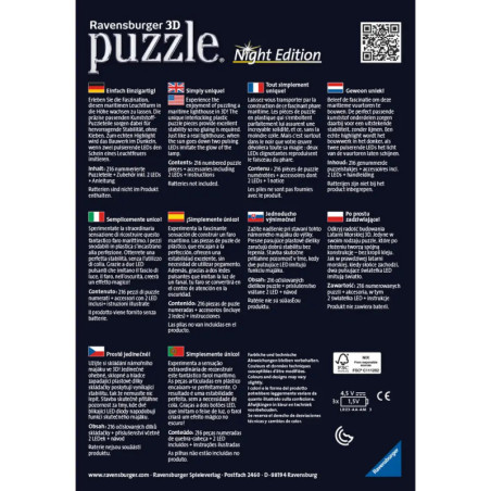 Ravensburger 125777 Puzzle 3D Leuchtturm Night Edition 216 Teile