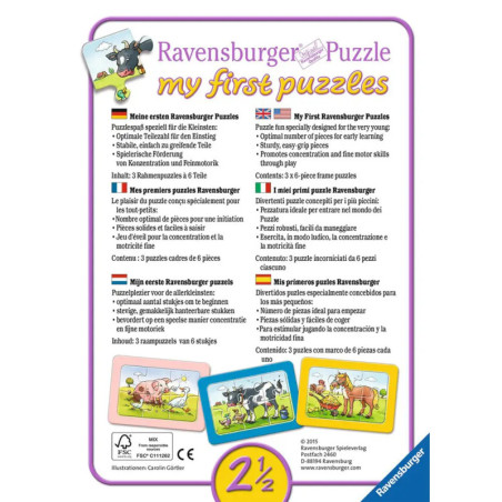 Ravensburger 65738  My first Puzzle Bagger, Traktor und Kipplader 3 x 6 Teile